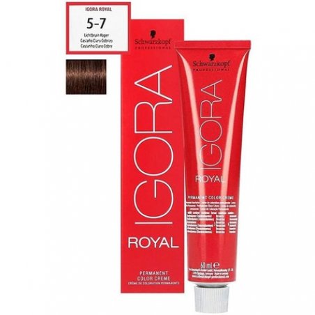 Schwarzkopf Igora Royal Hair Dye, 60 Ml, Shade 5-7, Light Chestnut Copper