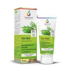 Colours of Life Skin Supplement Tea Tree Natural Cleansing Cream with Organic Aloe Vera and Vitamin E 100ml