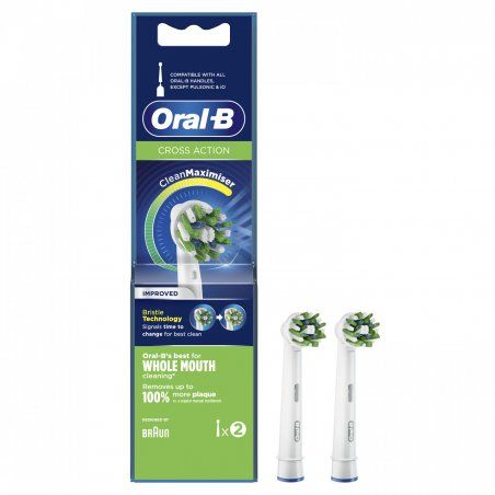 Oral-B CrossAction Clean Maximiser Brush Heads 2 pc(s) White