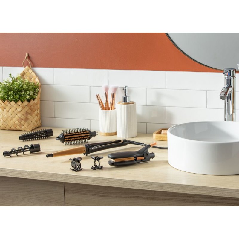 Rowenta CF4231 Infinite Looks 14-in-1 Multistyler with Ceramic Coating and Cool Tip - Black/Copper