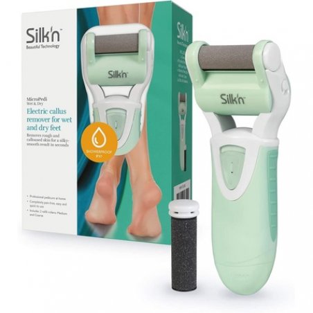 Silk'n Callus Remover Battery Operated with 2 Treatment Rollers Medium and Coarse MicroPedi Wet & Dry