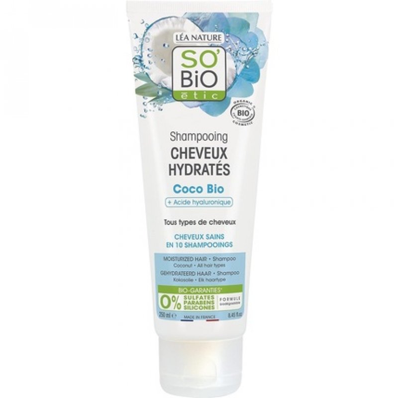 SO'BiO étic Cosmos Shampoo with Organic Coconut and Hyaluronic Acid 250ml