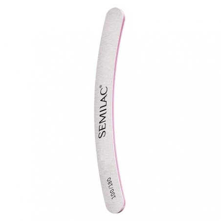 Semilac Banana Nail Files with Curved Shape Double-Sided Files with Medium Grit 100/180 Nail Files for Natural Nails