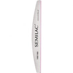 Semilac Half Moon Nail File 100/180 for Manicure and Pedicure - Smooths Natural and Acrylic Nails