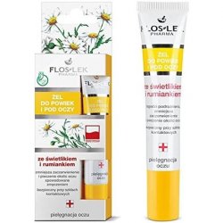 FLOSLEK Eye Contour and Under Eye Gel with Eye Protection and Champagne 15ml