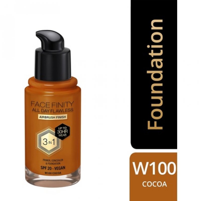 Max Factor Facefinity 3-in-1 All Day Flawless Foundation SPF 20 100 Cocoa 30ml