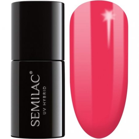 Semilac UV Nail Polish Neon Color 042 Neon Raspberry 7ml - UV LED Nail Polish for Intense and Long-Lasting Colorful