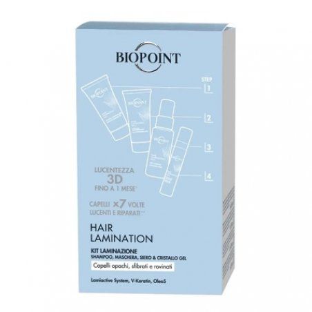 Biopoint Hair Lamination Kit: 3D Shine Shampoo 20ml Reconditioning Mask 20ml Laminating Serum 20ml Sublimator Gel