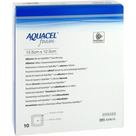 ConvaTec AQUACEL Foam Adhesive Bandage 12.5x12.5cm - Pack of 10