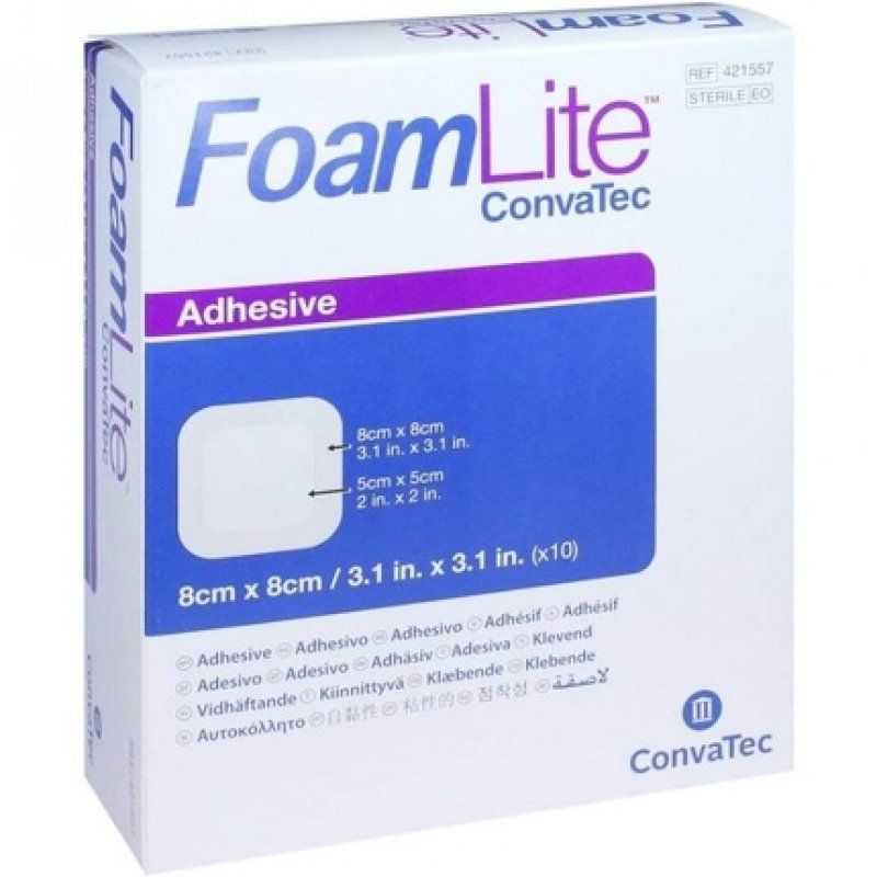 Convatec Foam Lite Adhesive Medication 8x8 10 Pieces