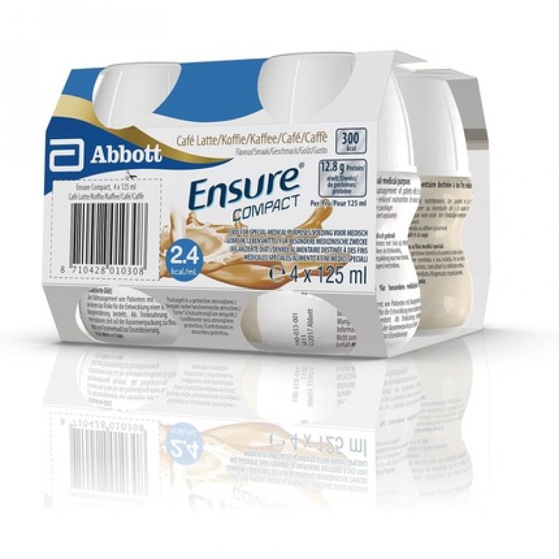 Ensure Compact Nutritional Supplement Drink Cafe Latte Flavor 125ml - Pack of 4