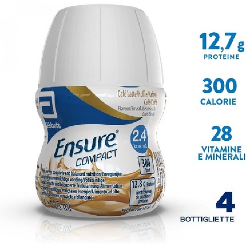 Ensure Compact Nutritional Supplement Drink Cafe Latte Flavor 125ml - Pack of 4