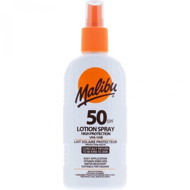 Malibu Sun SPF 50 Lotion Spray High Protection Sun Cream Vitamin Enriched 200ml