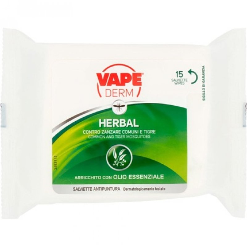 Vape Derm Herbal Wipes 15 Pcs