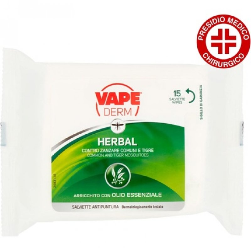 Vape Derm Herbal Wipes 15 Pcs