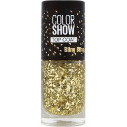 Gemey Maybelline Colorshow Top Coat Nail Polsih 95 Bling Bling Glitter Gold