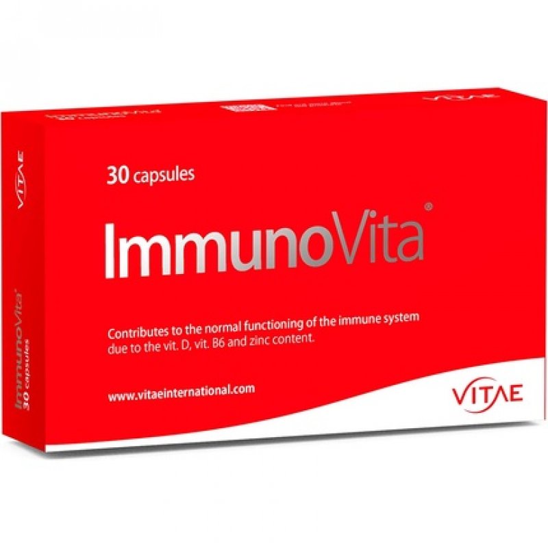 Vitae ImmunoVita Betaglucans, Vitamin D3, B6, and Zinc for Strong Immune System 30 Capsules