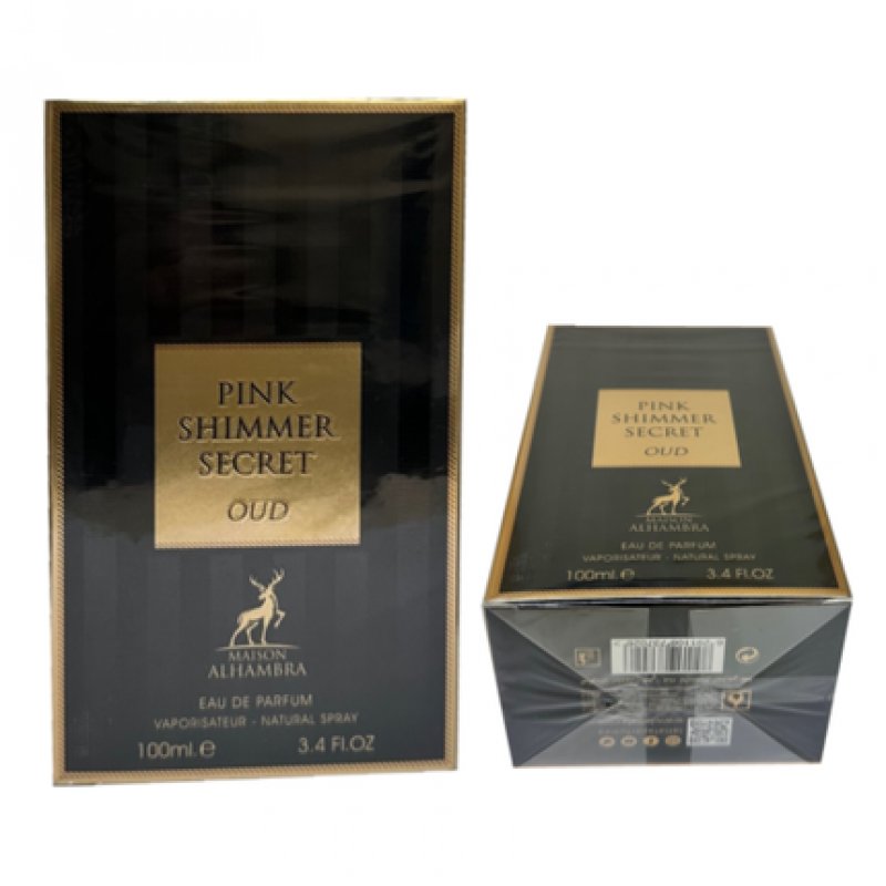 Alhambra Pink Shimmer Secret Oud EDP 100ml 3.4oz