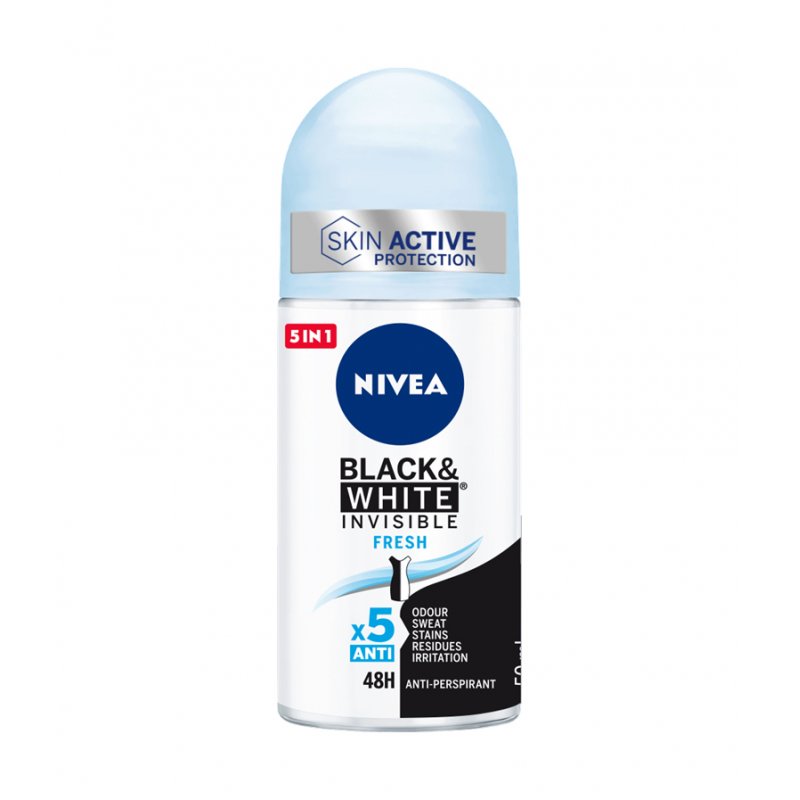 NIVEA Black & White Invisible Fresh Femmes Déodorant roll-on 50 ml 1 pièce(s)