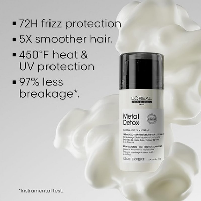 L'Oréal Professionnel Metal Detox Anti-Metal High Protection Cream Leave-In Treatment for Damaged Hair 100ml