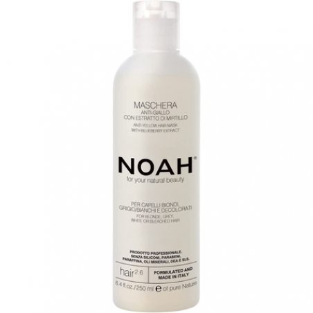 NOAH 2.6 Anti-Yellow Hair Mask With Blueberry Extract 250ml - Made in Italy - Cruelty Free No SLS or Parabens - Nickel