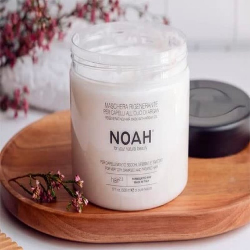 NOAH 2.3 Regenerating Mask with Argan Oil for Dry and Damaged Hair 500ml - Made in Italy - Cruelty Free, No SLS or