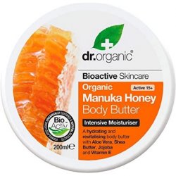 Dr Organic Manuka Honey Body Butter Moisturising for Dry Skin Men Women Natural Vegetarian Cruelty-Free Paraben &