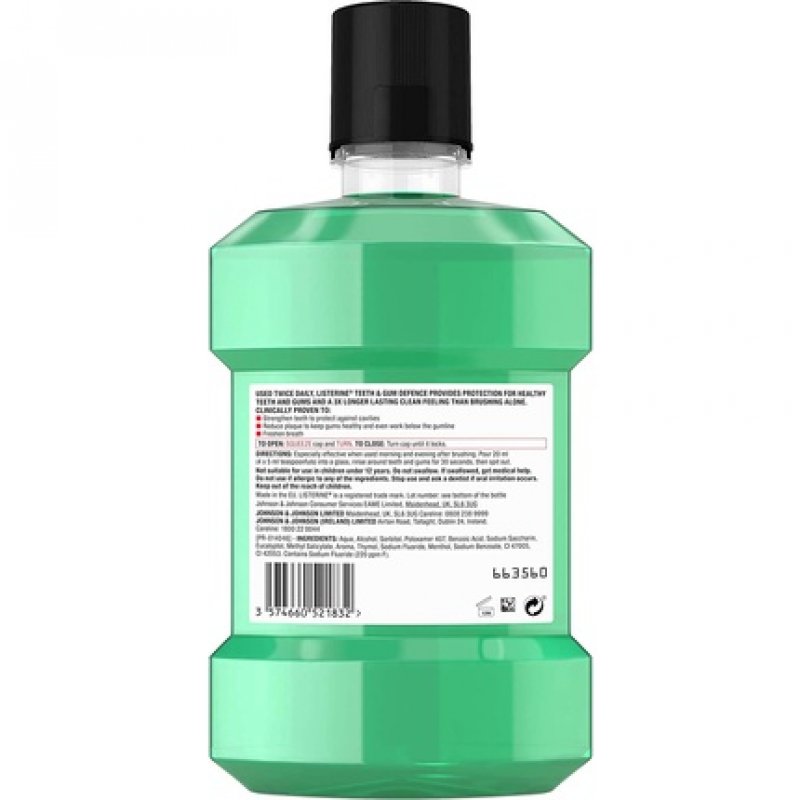 Listerine Teeth and Gum Defence Mouthwash Fresh Mint 1L