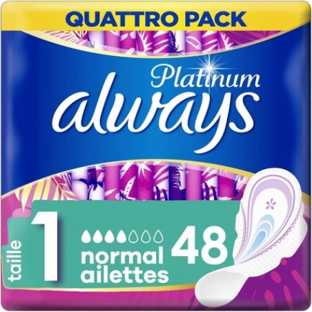 Always Platinum Normal Women's Pad with Wings 48 Pieces