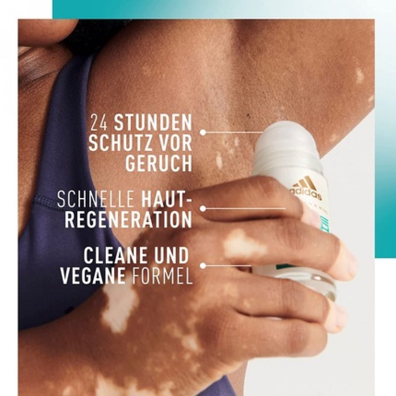 Adidas Pure Fresh Roll Deo Roll-On for Women with Eucalyptus Oil and 24 Hour Freshness 50ml