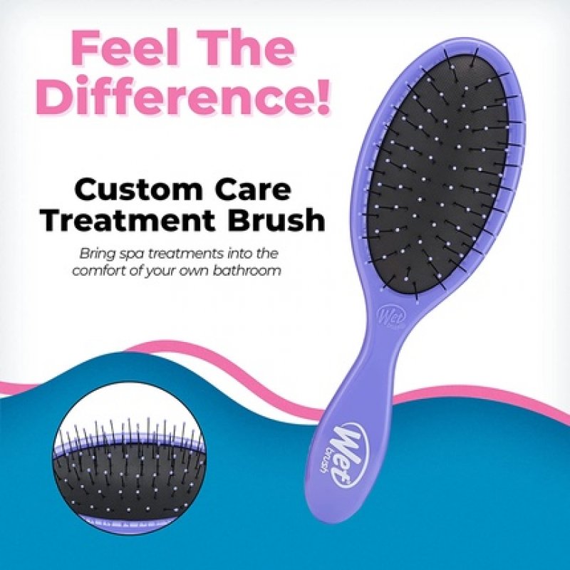 WetBrush Custom Care Thin Hair Detangler with Soft Bristles for Gentle Detangling - Purple