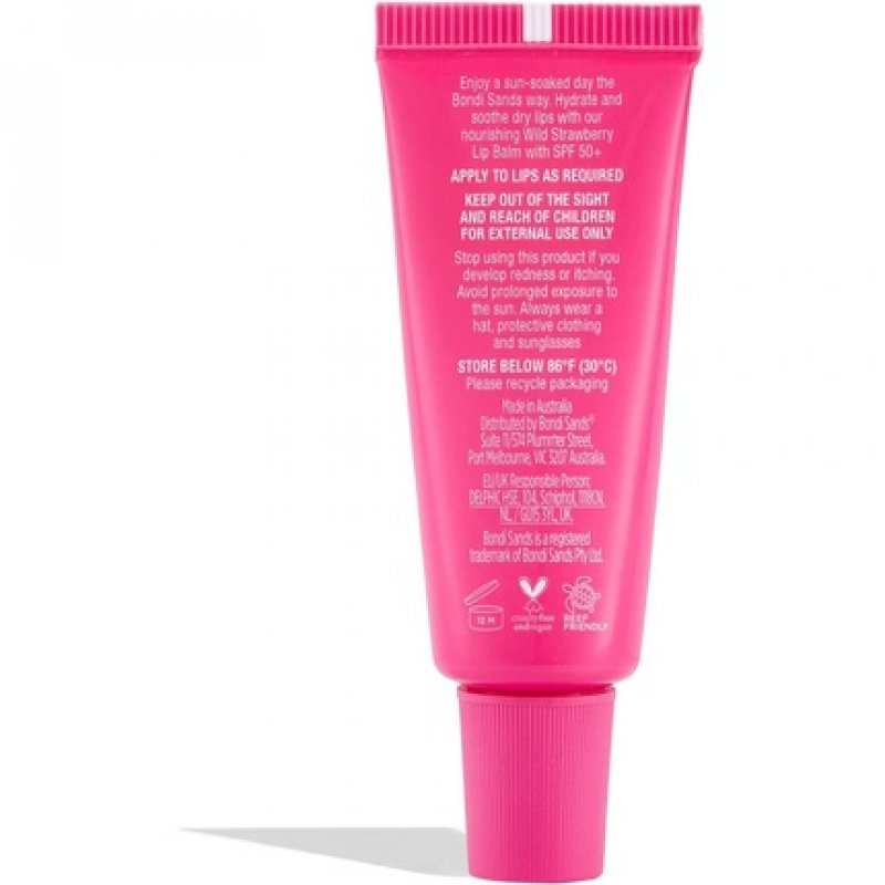 Bondi Sands Lip Balm SPF 50 Wild Strawberry Moisturizing Lip Care with Sun Protection 10g