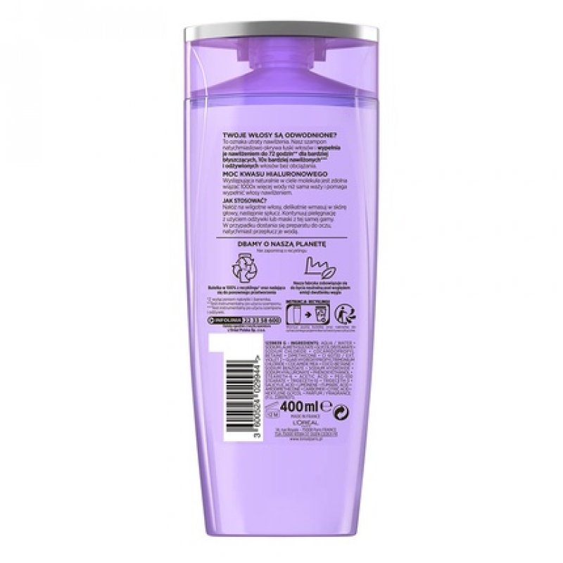 L'Oréal Paris Elvital Hydra Hyaluronic Moisturizing Shampoo with Hyaluronic Acid for Shiny and Healthy Hair 300ml