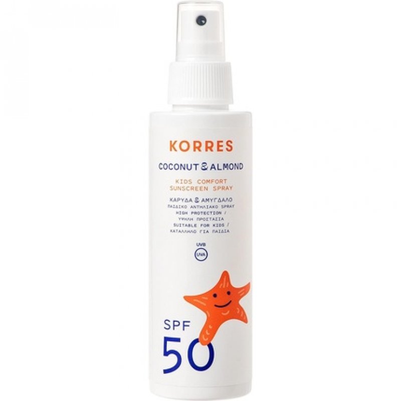 KORRES Coconut & Almond SPF 50 Sun Spray for Children with Shea Butter & Sweet Almond Oil OMC & Octocrylene-Free