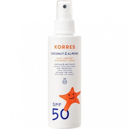 KORRES Coconut & Almond SPF 50 Sun Spray for Children with Shea Butter & Sweet Almond Oil OMC & Octocrylene-Free