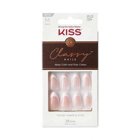 KISS Classy Artificial Nails Ready-to-Use DIY Manicure Waterproof Smudge-proof Chip-proof No Dry Time Durable and