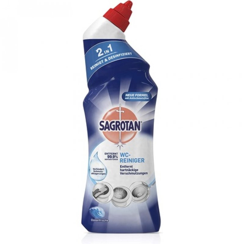 Sagrotan Ocean Fresh Toilet Cleaner 2in1 Cleaning Agent with Anti-Dirt Film for Long-Lasting Toilet Freshness 750ml