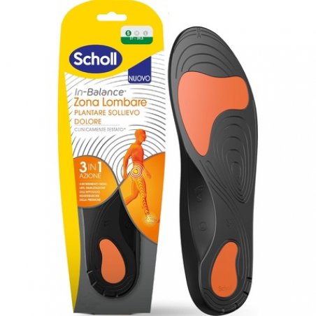 Scholl in-Balance Lower Back Pain Relief Footbed with Dual Layer Shock Absorbing Gel and Flexible Support Size S 37-39.5