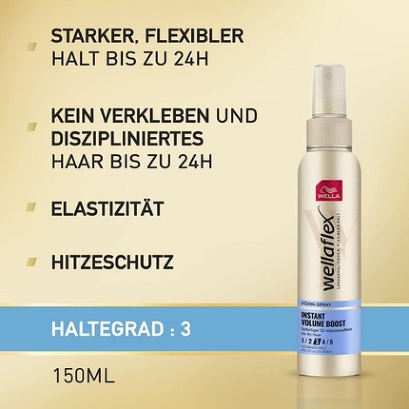 Wella Flex Instant Volume Boost Hair Dryer Spray Strong Hold 150ml