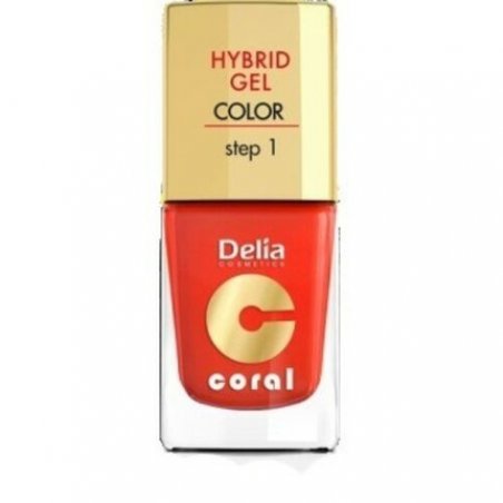 Delia Cosmetics Coral Hybrid Gel Nail Polish No. 14 Orange Red 11ml