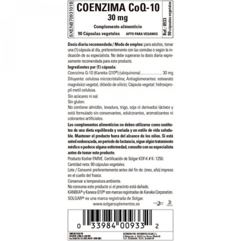 Solgar Maxi CoQ-10 30mg 90 Capsules