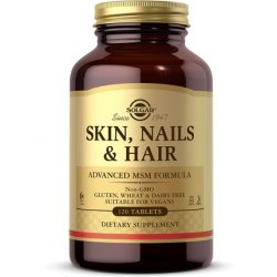 Solgar Skin Nails and Hair Improved MSM Formula with Vitamin C Vegan 120 Tablets