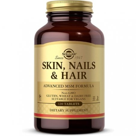 Solgar Skin Nails and Hair Improved MSM Formula with Vitamin C Vegan 120 Tablets