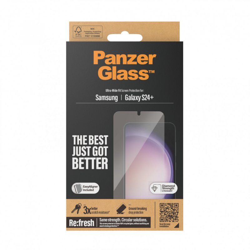 PanzerGlass - Screen Protector Galaxy S24 Plus Ultra-Wide Fit wA