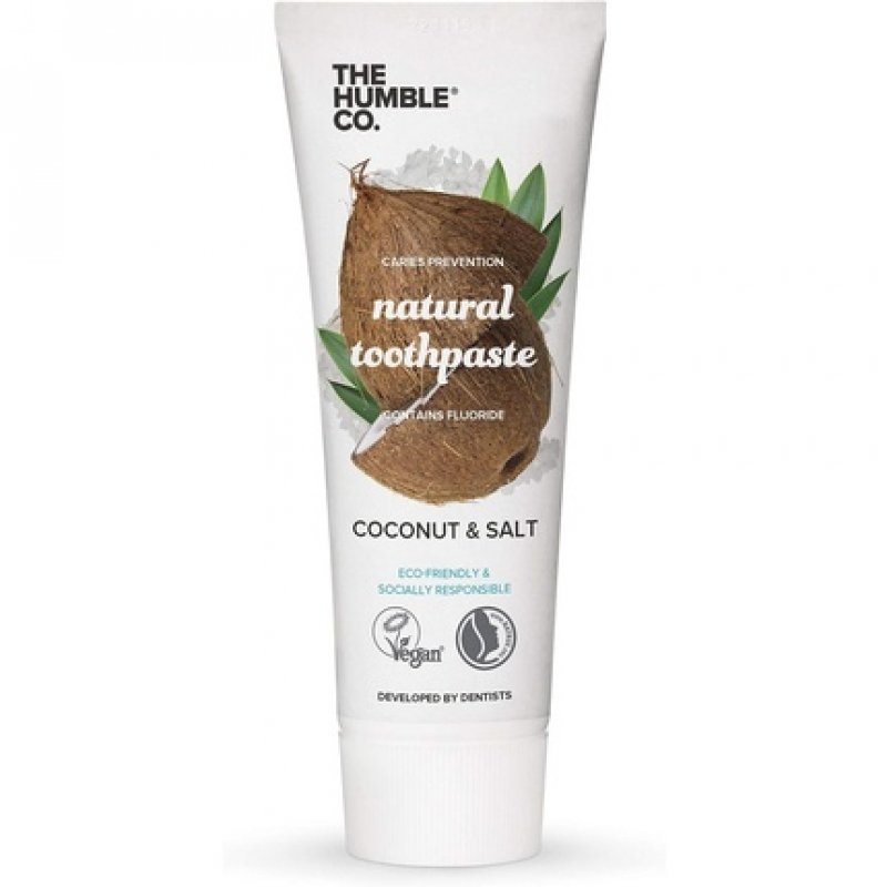 Humble Natural Toothpaste with Fluoride Coconut and Salt 75ml - Pack of 5