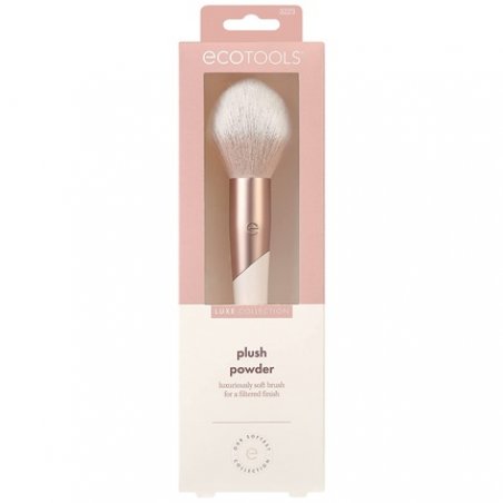 EcoTools Luxe Plush Foundation & Bronzer Blush Brush for Powder Makeup - Environmentally Friendly, Pink, Luxurious and