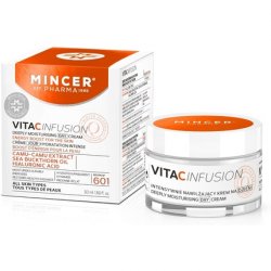 Mincer Pharma Vita C Infusion Deep Moisturizing Day Face Cream for All Skin Types with Camu-Camu Extract, Sea Buckthorn