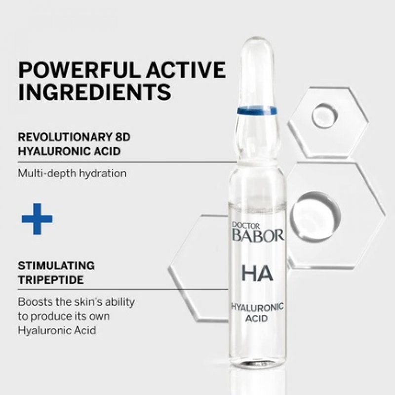 DOCTOR BABOR Power Serum Hyaluronic Acid Face Ampoules with Tripeptides for Intensive Moisture 7x2ml