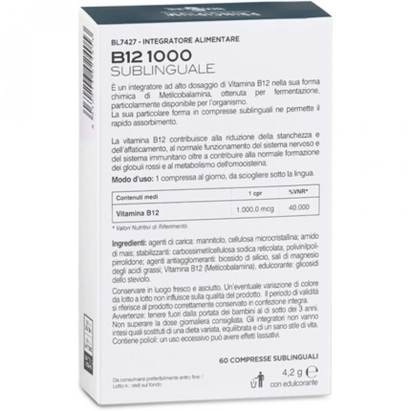 Bios Line Principium B12 1000 Food Supplement 60 Sublingual Tablets