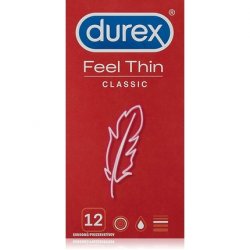 Durex Feel Thin Classic Condoms for Intense Sensation and Intimacy 12 Pack